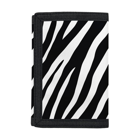 Black White Zebra Pattern Print Trifold Wallet