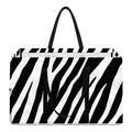 Black White Zebra Pattern Print Utility Tote Bag