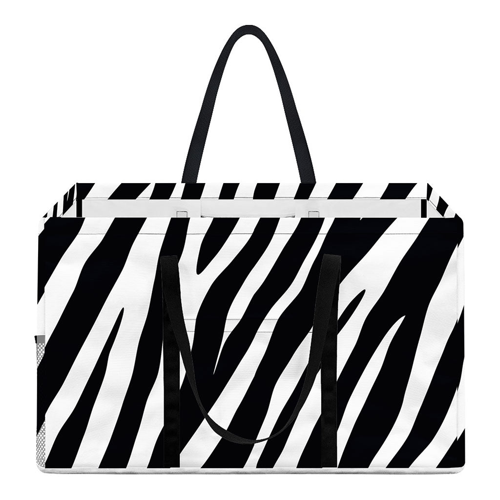 Black White Zebra Pattern Print Utility Tote Bag