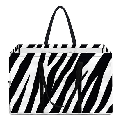 Black White Zebra Pattern Print Utility Tote Bag