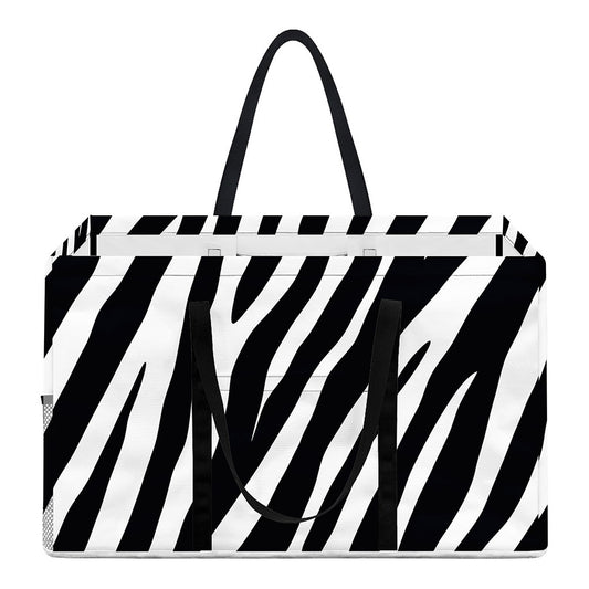 Black White Zebra Pattern Print Utility Tote Bag
