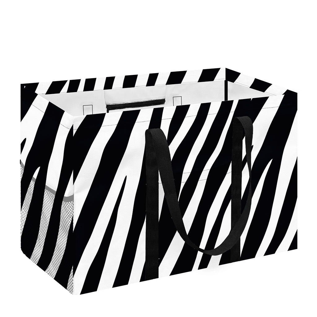 Black White Zebra Pattern Print Utility Tote Bag