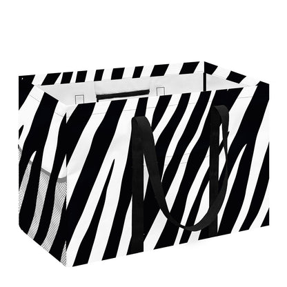 Black White Zebra Pattern Print Utility Tote Bag