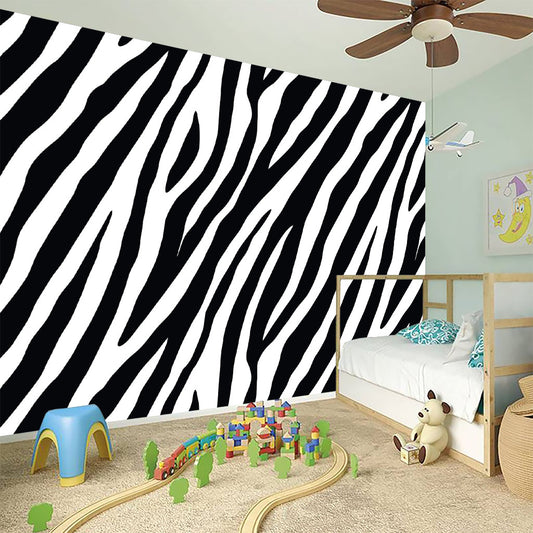 Black White Zebra Pattern Print Wall Sticker
