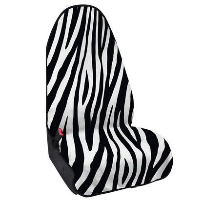 Black White Zebra Pattern Print Waterproof Car Seat Cover
