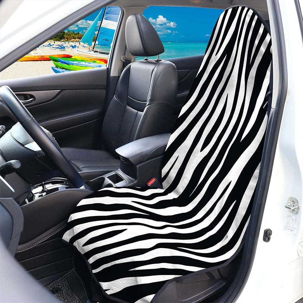 Black White Zebra Pattern Print Waterproof Car Seat Cover