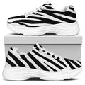 Black White Zebra Pattern Print White Chunky Shoes