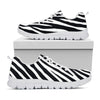 Black White Zebra Pattern Print White Running Shoes