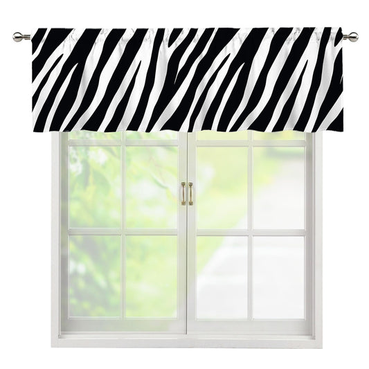 Black White Zebra Pattern Print Window Valance
