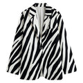 Black White Zebra Pattern Print Women's Blazer