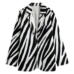 Black White Zebra Pattern Print Women's Blazer