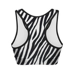 Black White Zebra Pattern Print Women's Sports Bra