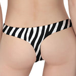 Black White Zebra Pattern Print Women's Thong