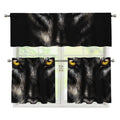 Black Wolf Portrait Print 3 Piece Kitchen Curtains