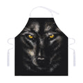Black Wolf Portrait Print Adjustable Apron
