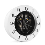 Black Wolf Portrait Print Alarm Clock