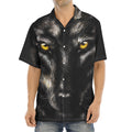 Black Wolf Portrait Print Aloha Shirt
