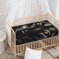 Black Wolf Portrait Print Baby Crib Sheet