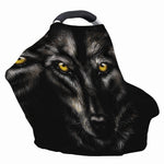 Black Wolf Portrait Print Baby Seat Cover