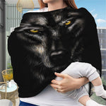 Black Wolf Portrait Print Baby Seat Cover