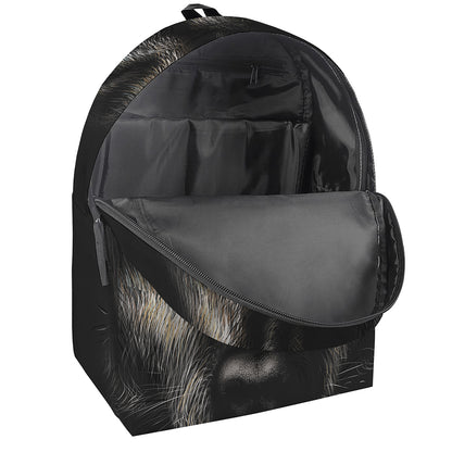 Black Wolf Portrait Print Backpack