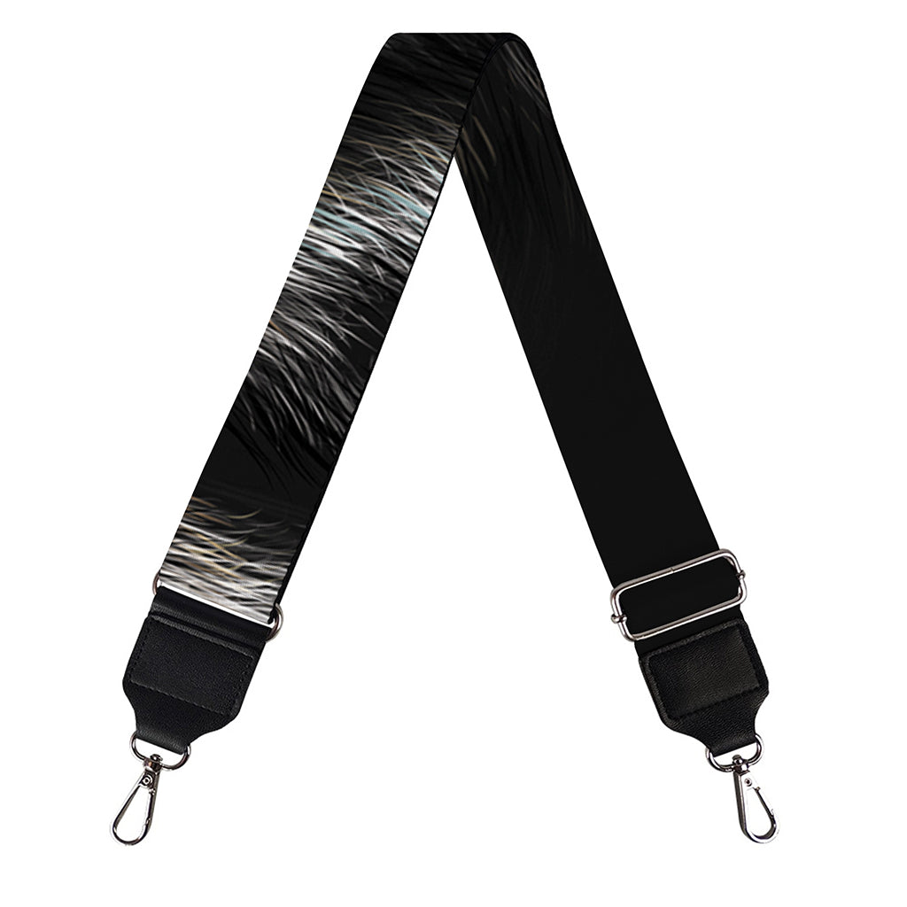 Black Wolf Portrait Print Bag Strap