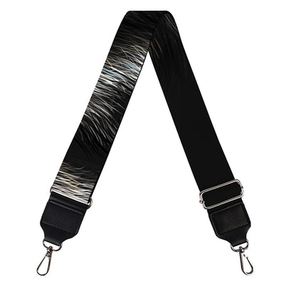 Black Wolf Portrait Print Bag Strap