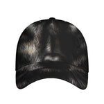 Black Wolf Portrait Print Baseball Cap
