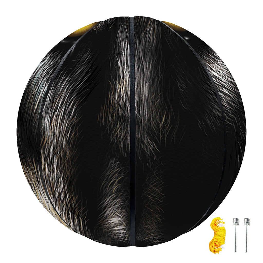 Black Wolf Portrait Print Basketball