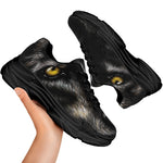 Black Wolf Portrait Print Black Chunky Shoes