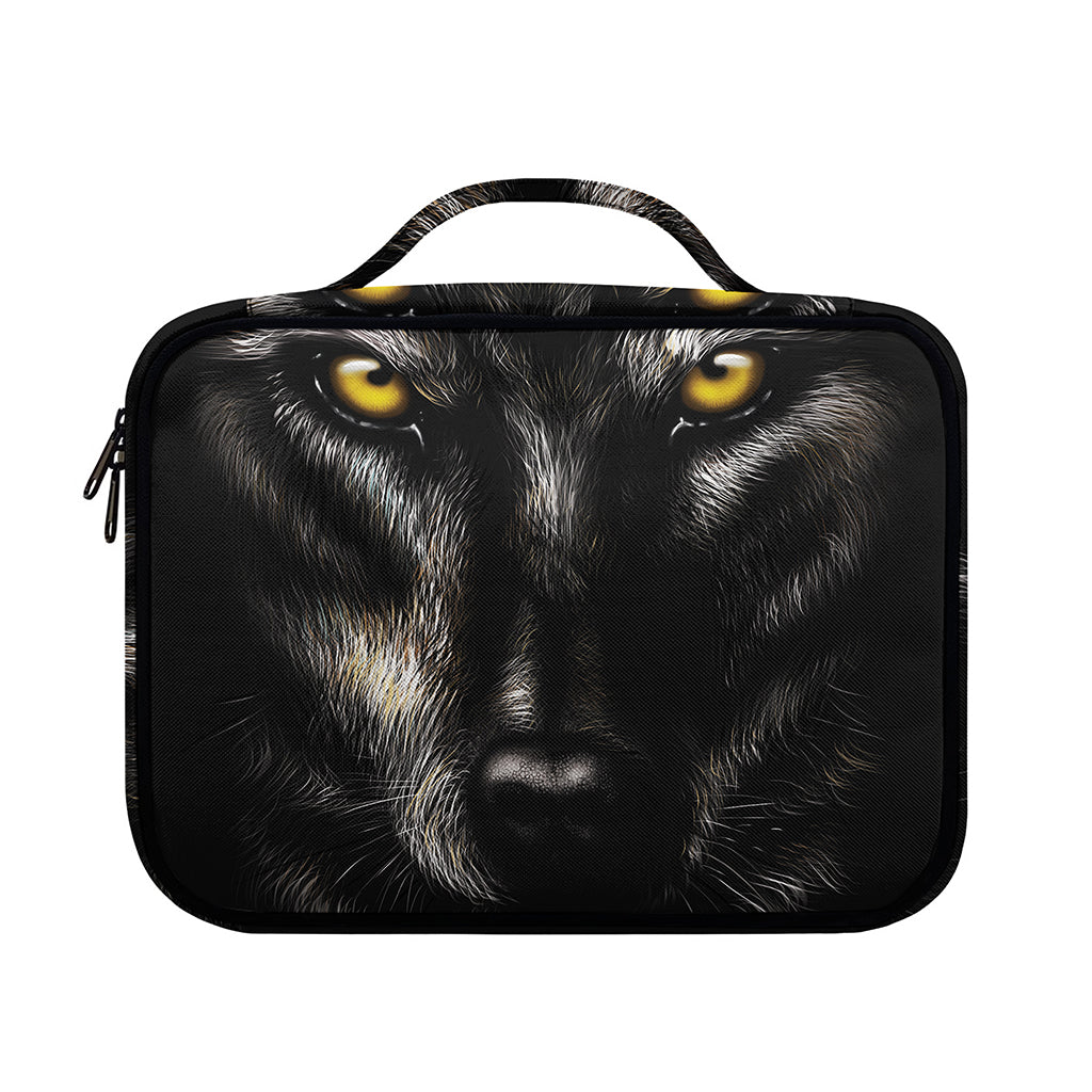 Black Wolf Portrait Print Briefcase Bible Bag