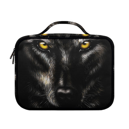 Black Wolf Portrait Print Briefcase Bible Bag