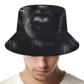 Black Wolf Portrait Print Bucket Hat