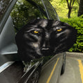 Black Wolf Portrait Print Car Side Mirror Covers