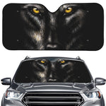 Black Wolf Portrait Print Car Windshield Sun Shade