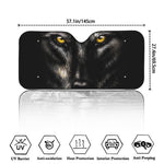 Black Wolf Portrait Print Car Windshield Sun Shade