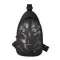 Black Wolf Portrait Print Sling Bag