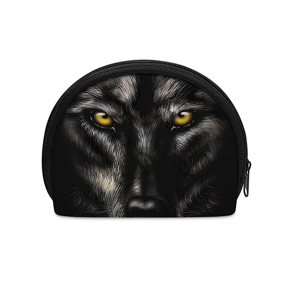 Black Wolf Portrait Print Coin Purse