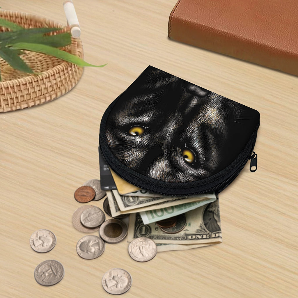 Black Wolf Portrait Print Coin Purse