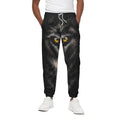 Black Wolf Portrait Print Cotton Sweatpants