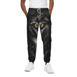 Black Wolf Portrait Print Cotton Pants