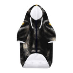 Black Wolf Portrait Print Dog Zip Up Hoodie