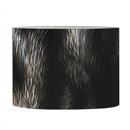 Black Wolf Portrait Print Drum Lamp Shade
