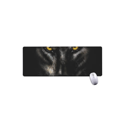 Black Wolf Portrait Print Extended Mouse Pad