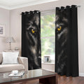 Black Wolf Portrait Print Extra Wide Grommet Curtains