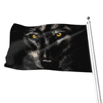 Black Wolf Portrait Print Flag