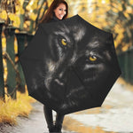 Black Wolf Portrait Print Foldable Umbrella