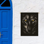 Black Wolf Portrait Print Garden Flag