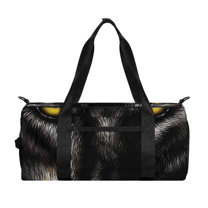 Black Wolf Portrait Print Gym Bag