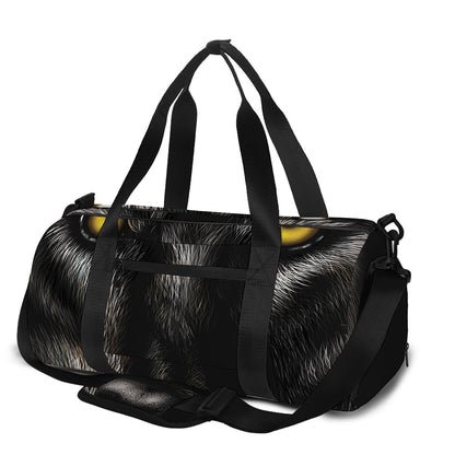 Black Wolf Portrait Print Gym Bag